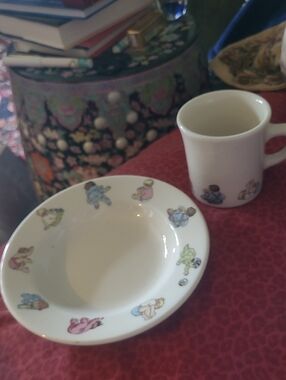 Nicole Miller Children's Ceramic Bowl and Mug Set with Pastel CHILDREN